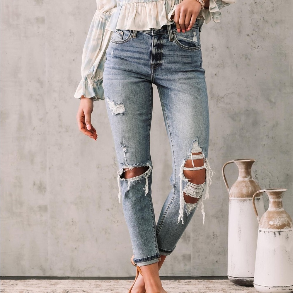 willow and root high rise ripped jeans from buckle